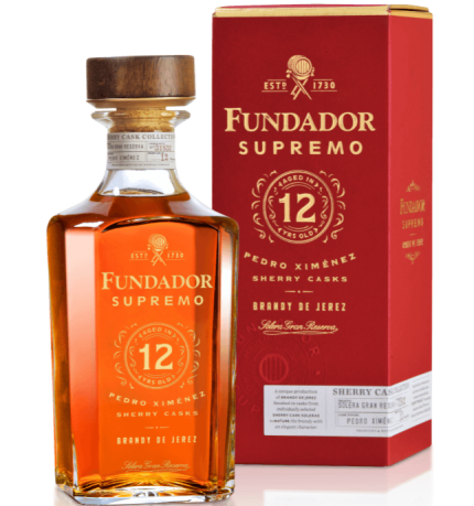 FUNDADOR SUPREMO BRANDY IN SHERRY CASKS SPAIN 12YR 1LI
