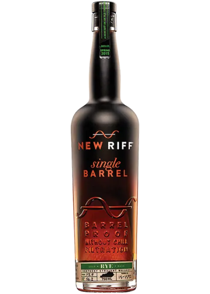 NEW RIFF WHISKEY RYE SINGLE BARREL SOUR MASH BARREL PROOF KENTUCKY 750ML
