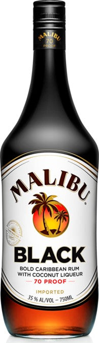MALIBU RUM BLACK CARRIBBEAN 750ML
