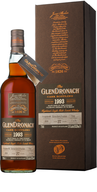 GLENDRONACH SCOTCH SINGLE MALT MATURED IN OLOROSO SHERRY PUNCHEON 1993 27YR 750ML