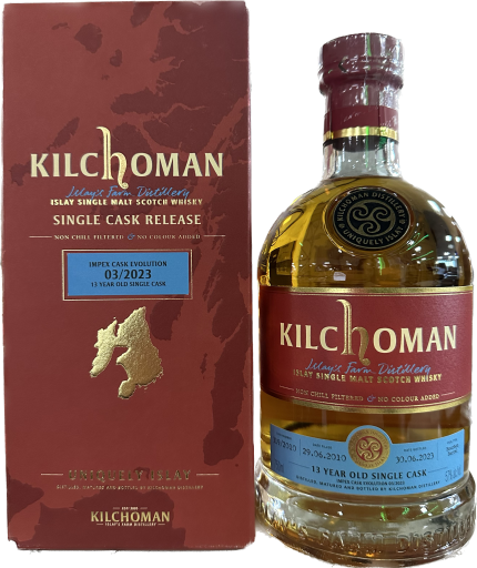 KILCHOMAN SCOTCH SINGLE MALT SINGLE CASK RELEASE IMPEX CASK EVOLUTION 03/2023 ISLAY 13YR 750ML