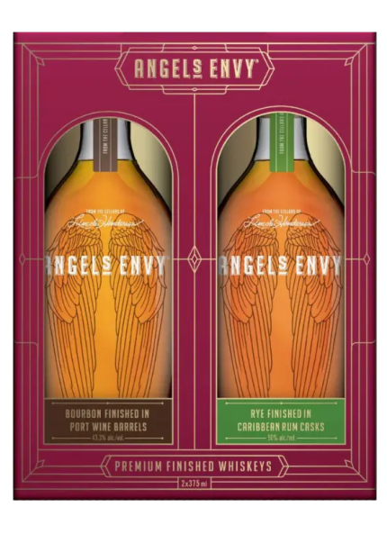 ANGELS ENVY BOURBON & RYE WHISKEY 2X375ML GIFT PACK