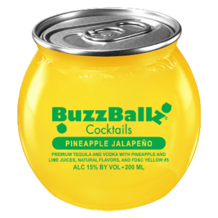 BUZZBALLZ COCKTAILS MIXED DRINKS PINEAPPLE JALAPENO 200ML