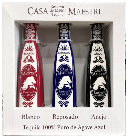 CASA MAESTRI TEQUILA GFT PK ( BLANCO, REPOSADO, ANEJO ) 3X375ML