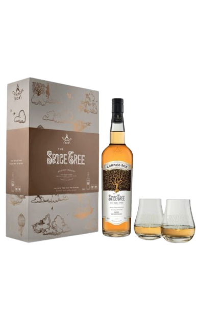 COMPASS BOX THE SPICE TREE BLENDED SCOTCH W/ 2 GLASSES 92PF 750ML