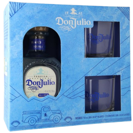 DON JULIO TEQUILA BLANCO W/ 2 GLASSES 750ML