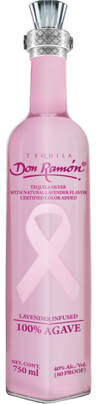 DON RAMON TEQUILA SILVER LAVENDER INFUSED BREAST CANCER AWARENESS BOTTLE 750ML