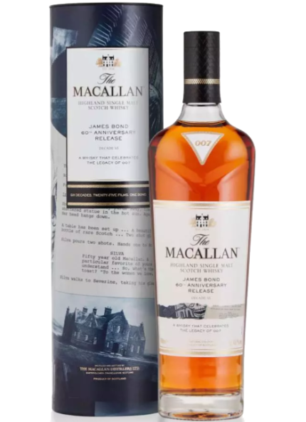 MACALLAN JAMES BOND SCOTCH SINGLE MALT 60TH ANNIVERSARY DECADE 6 EDITION 700ML