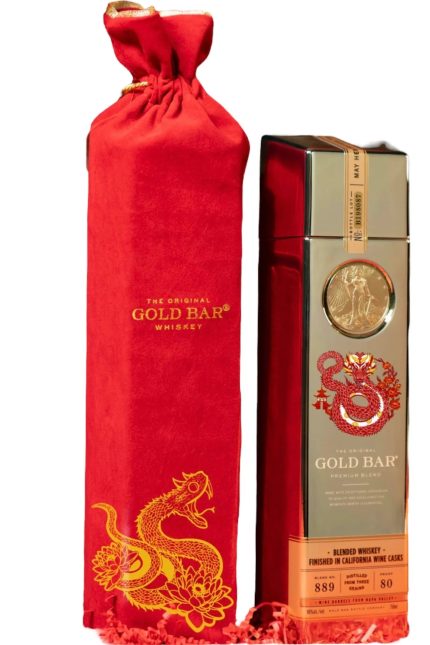 GOLD BAR WHISKEY PREMIUM BARREL LUNAR NEW YEAR CALIFORNIA 750ML