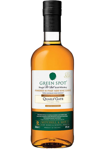GREEN SPOT WHISKEY SINGLE POT STILL QUAILS GATE FINISHED IN PINOT NOIR WINE CASK IRISH 92PF 700ML