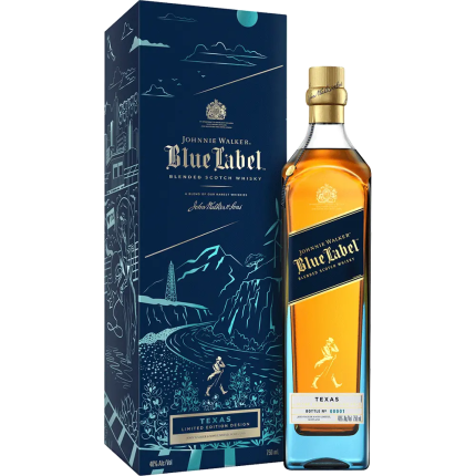 JOHNNIE WALKER SCOTCH BLENDED BLUE LABEL LIMITED TEXAS EDITION 750ML (SHIPPING ONLY)