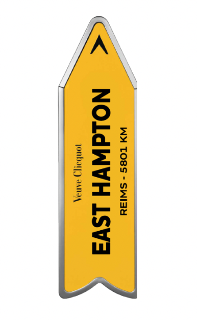 VEUVE CLICQUOT CHAMPAGNE BRUT YELLOW LABEL W/ EAST HAMPTON ARROW FRANCE 750ML
