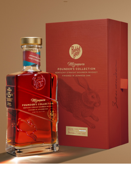 RABBIT HOLE FOUNDERS COLLECTION BOURBON MIZUNARA FINISHED IN JAPANESE OAK CASK STRENGTH KENTUCKY 15YR 750ML