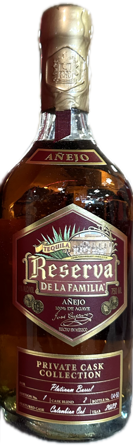 JOSE CUERVO TEQUILA ANEJO RESERVA DE LA FAMILIA PRIVATE PLATINUM BARREL SELECTION 750ML