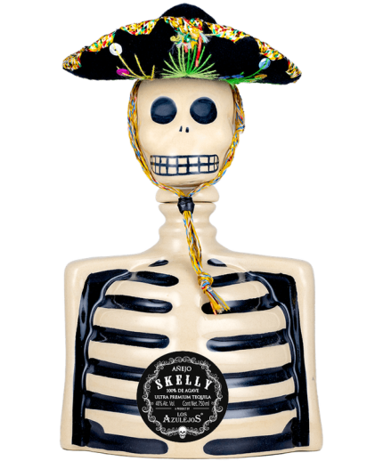 LOS AZULEJOS SKELLY TEQUILA ANEJO SKELETO 750ML