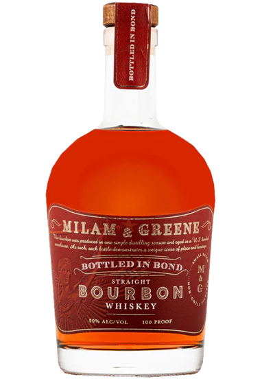 MILAM & GREENE BOURBON STRAIGHT BOTTLE IN BOND TENNESSEE 4YR 750ML