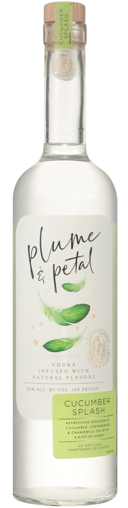 PLUME AND PETAL VODKA CUCUMBER SPLASH NATURAL FLAVOR FLORIDA 750ML
