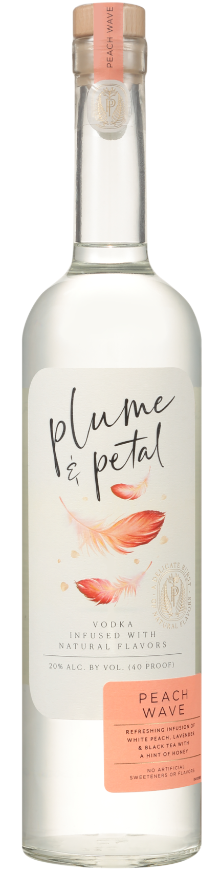 PLUME AND PETAL VODKA PEACH WAVE NATURAL FLAVOR FLORIDA 750ML