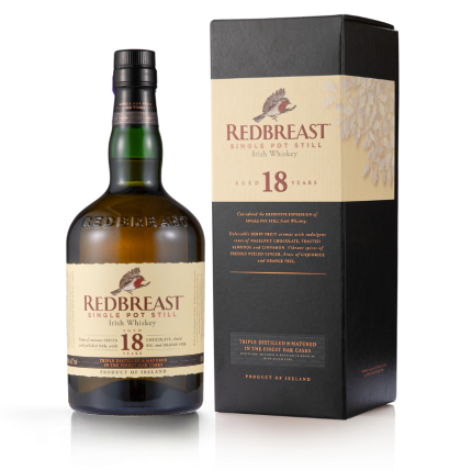 REDBREAST POT STILL IRISH WHISKEY TRIPLE DISTILLED AND MATURED IN FINEST OAK CASKS 18YR 750ML