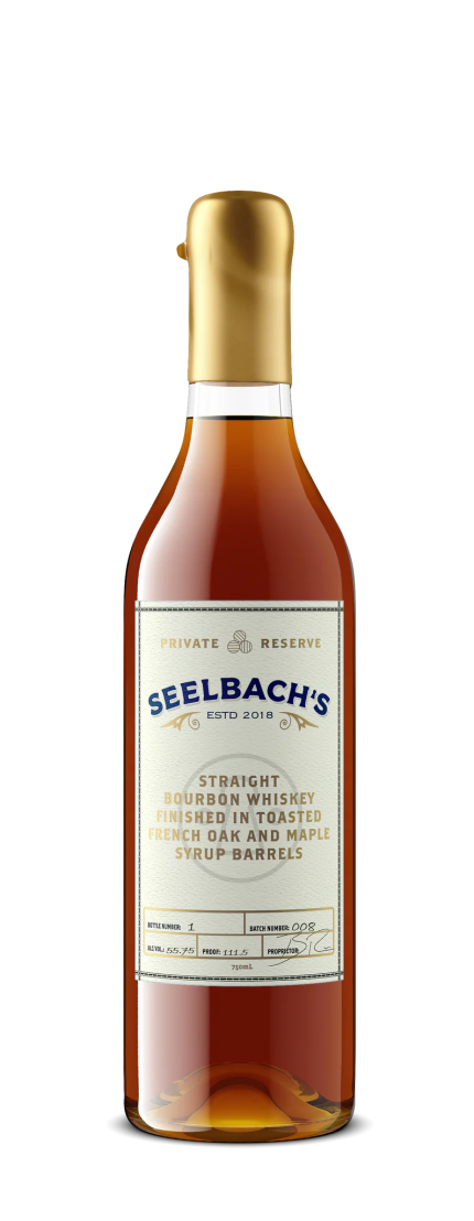 SEELBACHS BOURBON PRIVATE RESERVE FINISHED IN TOASTED FRENCH OAK & MAPLE SYRUP BARRELS KENTUCKY 750ML