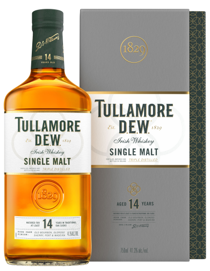 TULLAMORE DEW WHISKEY SINGLE MALT IRISH 82.6PF 14YR 750ML