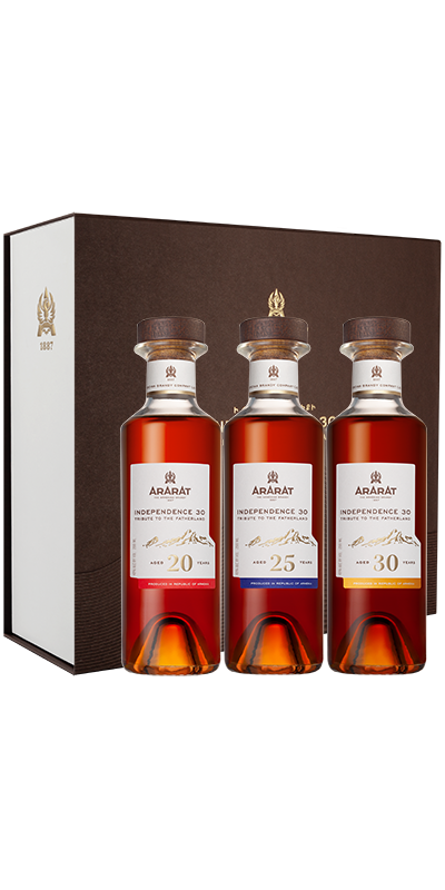 ARARAT BRANDY INDEPENDENCE 30 TRIBUTE TO THE FATHERLAND ARMENIA (20, 25, 30YR) 3X200ML