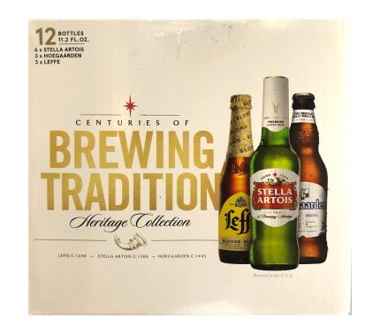 CENTURIES OF BREWING TRADITION HERITAGE COLLECTION (6 STELLA ARTOIS, 3 HOEGAARDEN, 3 LEFFE) 12X12OZ BOT
