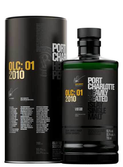 BRUICHLADDICH PORT CHARLOTTE SCOTCH SINGLE MALT ISLAY HEAVY PEATED OLC 01 2010 750ML