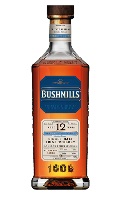 BUSHMILLS WHISKEY SINGLE MALT BORDEAUX CASKS PRIVATE RESERVE LIMITED RELEASE IRISH 12YR 750ML
