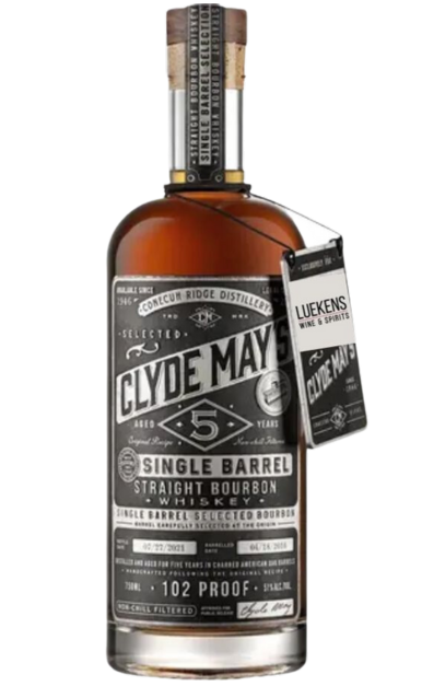 CLYDE MAY BOURBON SINGLE BARREL SELECT INDIANA 5YR 750ML