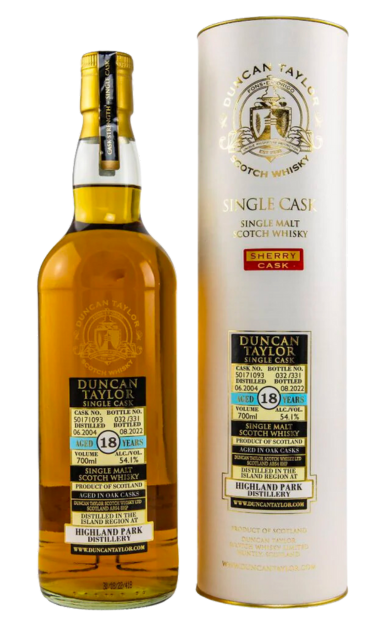 DUNCAN TAYLOR HIGHLAND PARK SCOTCH SINGLE MALT SINGLE SHERRY CASK 18YR 750ML
