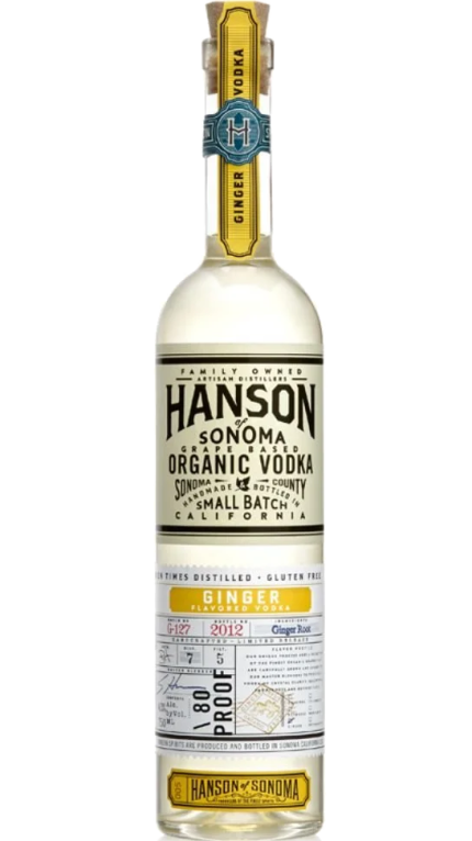 HANSON VODKA SONOMA GINGER FLAVORED ORGANIC ORIGINAL 750ML
