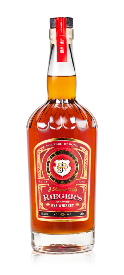 J RIEGERS WHISKEY STRAIGHT RYE BOTTLED IN BOND MISSOURI 750ML