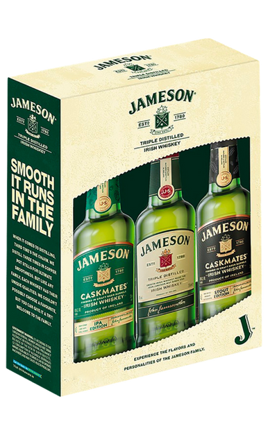 JAMESON WHISKEY ASSORTED ( TRIPLE, IPA, STOUT ) IRISH 3X375ML