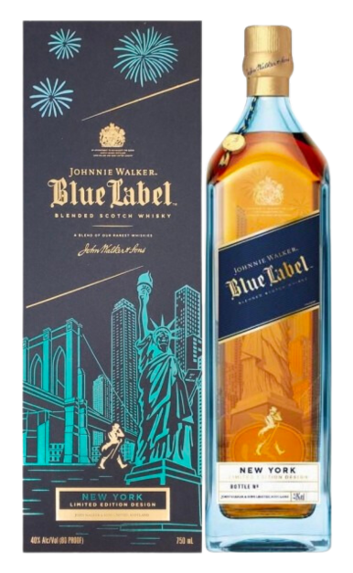 JOHNNIE WALKER BLUE LABEL SCOTCH BLENDED NEW YORK EDITION 750ML (SHIPPING ONLY)