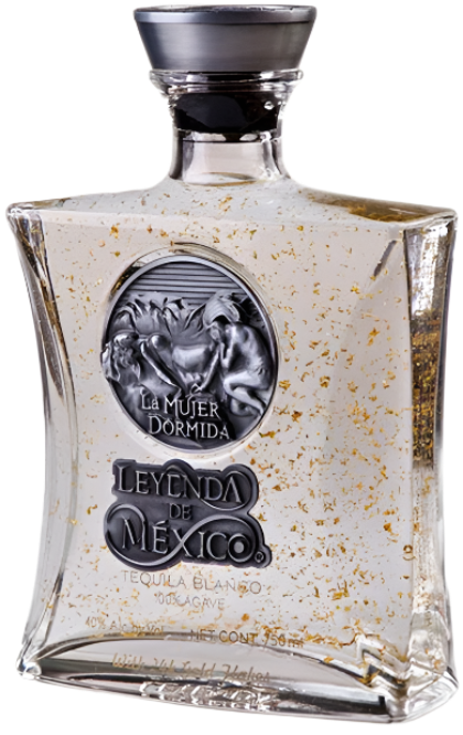 LEYENDA DE MEXICO TEQUILA BLANCO WITH GOLD FLAKES 750ML