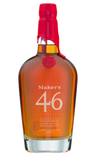 MAKERS MARK 46 BOURBON WHISKY BARREL FINISHED W/OAK STAVES 94PF 750ML