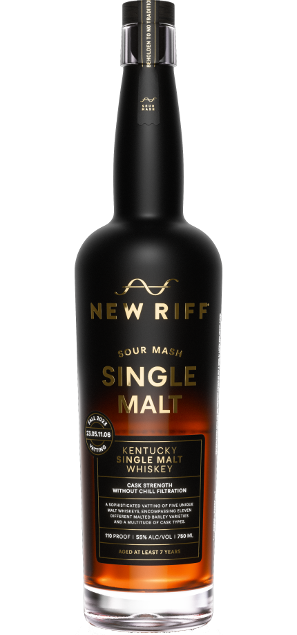 NEW RIFF WHISKEY SINGLE MALT SOUR MASH BARREL PROOF KENTUCKY 750ML
