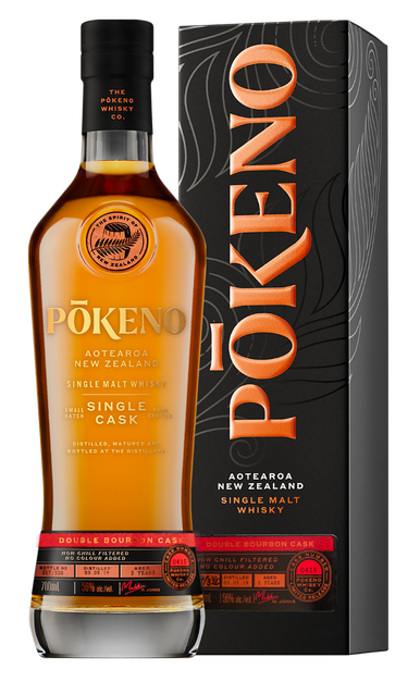 POKENO WHISKY SINGLE MALT DOUBLE BOURBON CASK # 0415 NEW ZEALAND 700ML