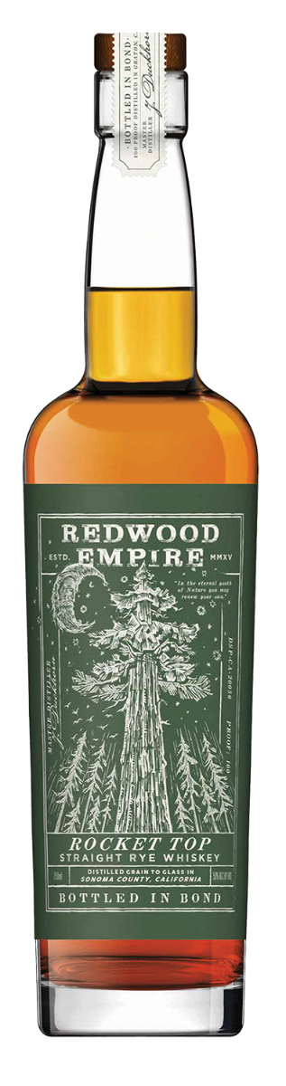 REDWOOD EMPIRE WHISKEY STRAIGHT RYE ROCKET TOP BOTTLED IN BOND CALIFORNIA 750ML