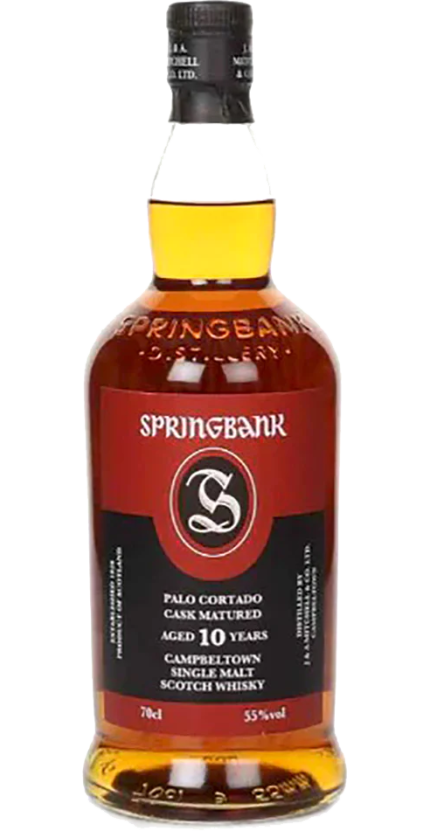SPRINGBANK SCOTCH SINGLE MALT PALO CORTADO CASK MATURED CAMPBELTOWN 10YR 700ML