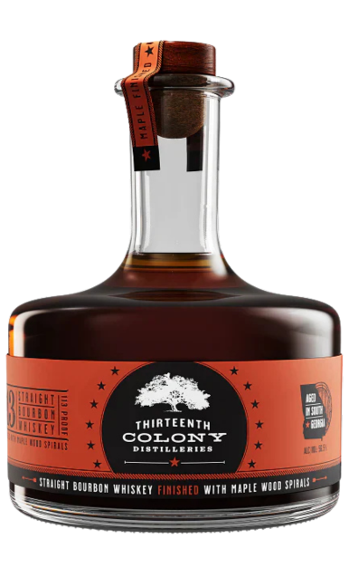 THIRTEENTH COLONY BOURBON CASK STRENGTH 113 FINISHED WITH MAPLE WOOD SPIRALS GEORGIA 750ML